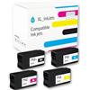XL-Ink Cartucce d'inchiostro compatibili per HP 712 C, M, Y, 712XL BK High Yield Ink Cartridge for HP DesignJet T650 T630 T230 T210 Studio Plotter (confezione da 4)