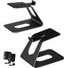 BEWISER Supporti per altoparlanti da tavolo per altoparlanti in metallo di medie dimensioni da 3 a 4 pollici, altoparlanti per PC, altoparlanti da gioco, capacità di peso fino a 5,4 kg, nero (coppia)