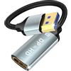 Herfair Adattatore DisplayPort a HDMI, convertitore da DP (DisplayPort Port) maschio a Hdmi femmina con audio