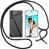ISOI Cover con Cordino per Samsung Galaxy S22 Plus, Custodia Trasparente con Collana Tracolla Laccio Collo Ultra Sottile Morbido TPU Silicone Antiurto AntiGraffio Case, Nero