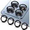 Liilaa Pellicola Fotocamera per Xiaomi 14T 5G / Redmi Note 14 Pro 4G Durezza 9H Anti-graffio Vetro Temperato Copri Anello Individuale in Metallo Protezione Fotocamera Lente - Nero