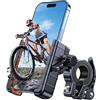 Coolpow Supporto Telefono Bicicletta [360° Rotazione & 1S Blocco Rapido] Porta Cellulare Moto, Porta Cellulare Bici per iPhone/Galaxy 4.7-6.8 Smartphone, Kit Accessori da Auto