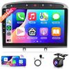 Rimoody 2G 64G Android 13 Autoradio per Peugeot 308 408 2007-2015 9 Pollici Touchscreen Autoradio con Senza Fili Carplay Android Auto Navi GPS Mirror Link Bluetooth FM/RDS Radio WiFi USB Telecamera Posteriore