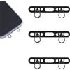 BOXOB 3 Pz Schede di Tethering per iPhone, Cordino per Telefono Ultra Sottile in Acciaio Inossidabile con 2 Anelli, Anti-Smarrimento, Nessuna Interferenza Ricarica (Nero)
