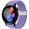 Niboow 20mm Cinturino per Huawei Watch GT 3 Pro 43mm/Watch GT 3 42mm/Watch GT 2 42mm/Watch 2/Watch 2 Pro/Watch 2 Sport, Nylon Intrecciato Cinturino per Honor Magic Watch 2 42mm-Viola