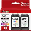 KINGJET Compatibile con Cartucce Canon 545 546 XL TS3350 TS3150 Colore Nero | PG-545XL CL-546XL per TR4551 MG2551s MG2450 MG 2950 MG2555s TS3450 TS3151 MG2550s MX495,Livello di inchiostro monitorabile