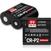 JUBOTY Batteria CR-P2 da 2000 mAh, 6 V, per fotocamere, torce a LED e molto altro ancora (1 pacco), 2025, nuova nuova nuova rielaborata, batteria al litio ultra alta capacità (CR-P2, 2 pezzi, A)