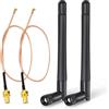 Bingfu Antenna WiFi Dual Band 2,4 GHz 5 GHz 5,8 GHz 3dBi MIMO RP-SMA maschio WiFi antenna (2 pezzi) + 2 x 30 cm mini a RP-SMA cavo per router Wireless Mini PCI Express PCIE adattatore scheda di rete
