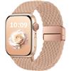 Msksjer Cinturini Intrecciato Compatibile con Apple Watch Cinturino 38mm 40mm 41mm 42mm (Serie 11 10) Donna Uomo, Elastico Sport Nylon Loop Cinturini con Chiusura Magnetica per iWatch Serie SE 9 8 7 6 5 4