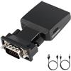 Lumitrex Adattatore VGA a HDMI Attivo con Audio e Alimentazione USB Convertitore Video 4K VGA Maschio a HDMI Femmina per PC Laptop Monitor TV Proiettore Adattatore con Cavo Audio 3,5 mm Alimentazione Stabile