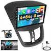 Inefala 8 Core 4+64GB Android 15 Autoradio per Peugeot 207 2006-2015 Stereo Radio 9 Pollici Schermo con Wireless Carplay Android Auto Bluetooth, GPS Navigatore, FM RDS, Retrocamera AHD