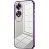 Generico Custodia Compatibile con OPPO A60 CPH2631 display 6.67 Copertura Cover Protezione antiurto flessibile Gel Silicone TPU Morbida Soft Slim Case trasparente cornice effetto alluminio purple