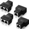 Frienda 4 Pezzi RJ45 Connettori Splitter Ethernet Connettori Splitter Ethernet Adattatore da 1 a 2 Connettore LAN Compatibile con Cavo Cat5 Cat6, Due Computer Possono Navigare in Internet Contemporaneamente
