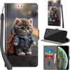 Haninsuze Cover per iPhone X/iPhone XS Custodia Cover Pelle Libro Portafoglio con Porta Carte Magnetica Protezione Antiurto Cuoio Flip Case Custodia Cover per iPhone X/XS, Gatto