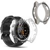 kwmobile Set 2x Custodia Smartwatch Compatibile con Garmin Epix 2 Cover - Case Trasparente Protezione Orologio Fitness - nero/trasparente