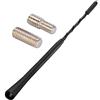 NOCHME Antenna Auto Radio, Universale Corta Antenna per Auto da 9 Pollici, Albero Antenna di Ricambio per Autoradio con Adattatore 5mm 6mm, Ricezione Eccellente Tramite Radio FM/AM/DAB, Nero
