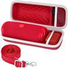 casmilee JBL Flip 6 & 5 - Custodia protettiva per JBL Flip Essential 2, accessori, impermeabile, pratica custodia per altoparlanti, rosso