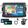 VECHTEL 2G&64G 7 Autoradio per Dacia Duster Sandero Dokker Logan Lodgy Captur con Carplay Android Auto Wireless Android 13,touchscreen Bluetooth RDS/FM Radio,Wi-Fi Navigazione/Telecamera posteriore AHD