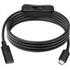 Leikurvo Cavo USB Type-C da 1 m, 10 Gbps, cavo di prolunga USB C maschio a femmina con interruttore, supporto di ricarica video/dati/PD per telefoni cellulari, tablet e computer
