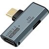 Puiseno Adattatore da tipo C a Dual USB-C Splitter con porta di ricarica PD da 100 W e trasferimento dati USB-C 3.1 per iPhone 15 Pro Max, Google TV, MacBook, Samsung Galaxy S22/S23 (grigio)