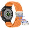 Niboow QuickFit 26mm Intrecciato Cinturino per Garmin Fenix 8 51mm/Fenix 7X Pro Solar/Fenix 7X/Fenix 6X/Fenix 6X Pro, Traspirante Nylon Cinturini per Garmin Tactix 8 51mm/Descent Mk3i - Arancione