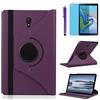R.SHENGTE Custodia per Samsung Galaxy Tab A A2 10.5 pollici 2018 (SM-T590 T595 T597) - Rotazione di 360 gradi Custodia protettiva completa per supporto,Con Penna Stilo, Pellicola Per Schermo (Purple)