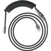 HyperX Cavo a spirale flessibile, Collegamento USB-A/USB-C, Connettore aviator a 5 terminali a sgancio rapido, Collegamento per tastiera, Design a doppia guaina telata resistente, Grigio