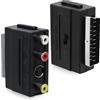 Dupoem Adattatore SCART a 3X RCA in Out + adattatore S-Video S-VHS AV Audio Video