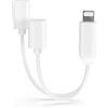 Dairle Adattatore Cuffie iPhone Lightning a 2 Lightning, AUX Dual + Caricatore per Cavo Splitter Compatibile con iPhone 13/12/11/SE/X/XR/XS/8/7/6