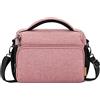 DOMISO Porta Borsa Custodia Macchina Fotografica Borsa Fotocamera Custodia Fotocamera Compatta Tracolla Reflex DSLR/SLR/Mirrorless Piccola per Canon EOS r100 2000d/Sony Alpha 6100,Rosa
