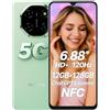 Blackview Shark 6 5G Smartphone con IA, 12GB+128GB, Display 6.88 HD+ 120Hz, 3 Assistenti IA Integrati, Doppia Fotocamera 16MP+8MP, Dual SIM Dual 5G Cellulare, Android 15 Sbloccato, GPS NFC, Verde