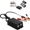 Fascetta Convertitore DC con morsetto a coccodrillo - Adattatore di ricarica USB per moto 12 V 24 V a 5 V 3 A - 4 porte USB - Caricabatterie rapido per telefoni e tablet