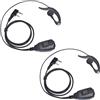 HYSHIKRA Auricolare radio compatibile con Retevis Baofeng UV5R Kenwood TK250 Walkie Talkie Headset con PTT e microfono (nero G, 2 pezzi)