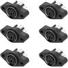 sourcing map Connettore a 6 pin S-Video Mini DIN femmina presa jack femmina adattatore per montaggio a pannello per connettore audio/segnale, confezione da 12, nero