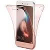 NALIA 360 Gradi Cover compatibile con Huawei P8 Lite 2017, Totale Custodia Protezione Silicone Trasparente Sottile Full-Body Case, Gomma Morbido Ultra-Slim Protettiva Bumper, Colore:Rosa Gold Oro