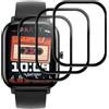 Beukei Pellicola Protettiva per Amazfit GTS 2 mini, 3 pezzi glass [copertura totale curva 3D] [Anti-Graffio] [Senza Bolle][Durezza 9H ] pellicola vetro