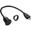 QIANRENON HDMI incorporato montaggio display HD cavo corto adattatore 1080P HDMI 1.4 maschio a femmina filettato fissaggio cavo proiettore cavo per auto/RV/barca, cruscotto desktop, 30 cm