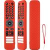 CTRLBETTER Custodia per telecomando in silicone compatibile con TCL RC833 GUB1 TV telecomando copertura protettiva antiurto con cordino (rosso)
