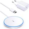 OANDYS MagSafe - Caricabatterie magnetico wireless con adattatore rapido da 20 W, compatibile con iPhone 17/16/15/14/13/12, AirPods 4/3/2/Pro, caricabatterie wireless a LED con adattatore di
