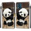 KENHONER Custodia per Motorola Moto E13, Panda | Portafoglio Pelle PU, Magnetica, Resistente Agli Urti, Scomparto Carte Credito, Pieghevole, Flip Libro, Motivo
