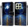 KENHONER Cover Compatibile con Xiaomi 14T, Premium Pelle PU Portafoglio Flip Libro Custodia per Xiaomi 14T [Protezione Completa] - luna