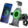 KEWIG Supporto per cellulare da moto antifurto, impermeabile, 15 W, senza fili, con ammortizzatore di vibrazione, chiusura automatica One-Push e sgancio rapido
