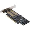 Cablecc PCI Express PCI-E 3.0 e Dual SATA a NGFF NVME MSATA M-Key B/M-Key SSD Card Adapter 3in1