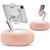 Viozon Cuscino per tablet, compatibile con telefono/tablet da 4,7-13, iPad, iPhone, Samsung, Google, Kindle, supporto regolabile a 360° per letto, con morbido tessuto felpato e ciotola staccabile,
