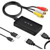 yotutun Convertitore da HDMI a RCA, 1080P AV a HDMI Convertitore Adattatore con cavo HDMI Adattatore da RCA a HDMI supporta PAL/NTSC per PC, laptop, TV, WII