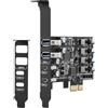 FARBOKO Scheda USB PCIE con alimentazione a 25 W, scheda di espansione da PCI Express a USB 3.0, 4 porte (2 x tipo A + 2 x tipo C) ricarica rapida con staffa a basso profilo per PC desktop