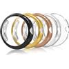 Simpeak 5 Pezzi Cover Compatibile con Google Pixel Watch 2, Custodia Caso in Gel Silicone Morbida TPU con Pellicola Protettiva Anti-Graffio Full Protezione,Chiaro,Nero,Argento,Oro Rosa,Rosado