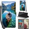 Haninsuze Cover per Samsung Galaxy A12/M12 Custodia Cover Pelle Libro Portafoglio con Porta Carte Magnetica Protezione Antiurto Cuoio Flip Case Custodia Cover per Samsung A12, barca