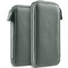 StilGut Custodia per cellulare compatibile con iPhone 13 mini, iPhone SE 2022 e altri smartphone fino a 5,4, in pelle con cerniera, S verde grigio nappa