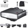 Godox Lux Junior-Flash retrò per fotocamera,Speedlite GN12 6000 K +-200 K CCT,modalità automatica e manuale 1/1-1/64,lunghezza focale 28 mm per fotocamere Canon Nikon Sony Fuji Olympus Hot Shoe,Nero